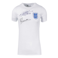 Icons Sir Geoff Hurst & Michael Owen gesigneerd Engeland shirt