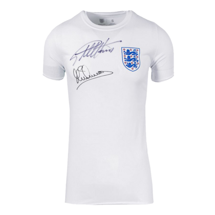 Sir Geoff Hurst & Michael Owen gesigneerd Engeland shirt