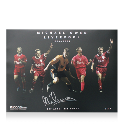 Michael Owen gesigneerde Liverpool FC foto