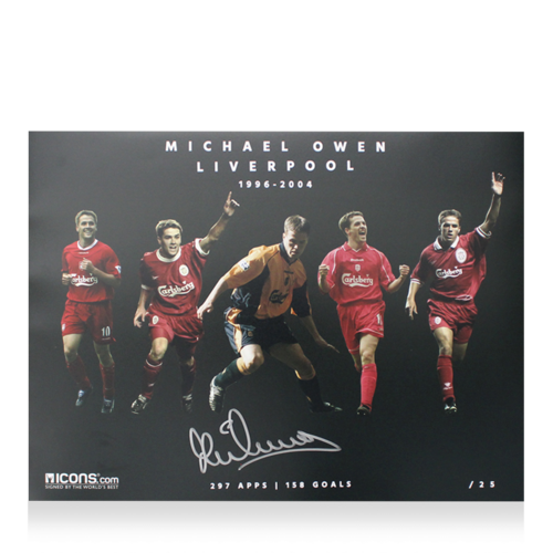 Icons Michael Owen gesigneerde Liverpool FC foto