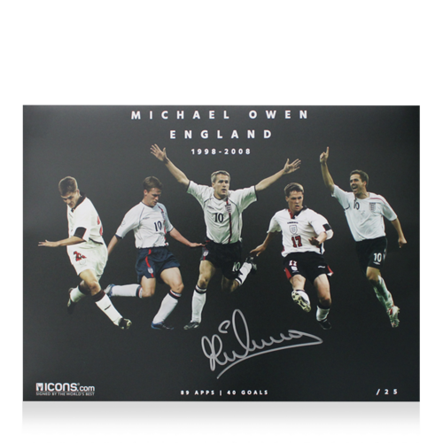 Icons Michael Owen gesigneerde Engeland foto