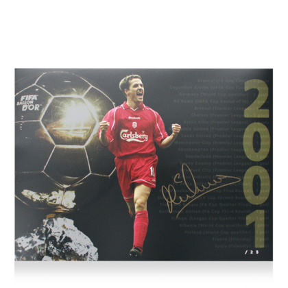 Michael Owen gesigneerde Liverpool FC foto