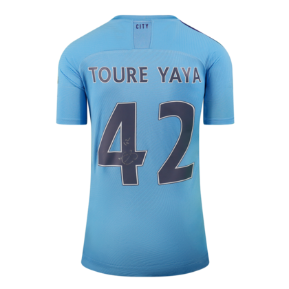 Yaya Toure gesigneerd Manchester City shirt 2019-20