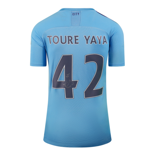 Icons Yaya Toure gesigneerd Manchester City shirt 2019-20