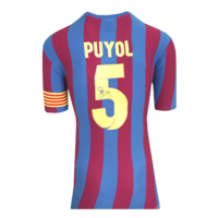 Icons Carles Puyol gesigneerd FC Barcelona shirt