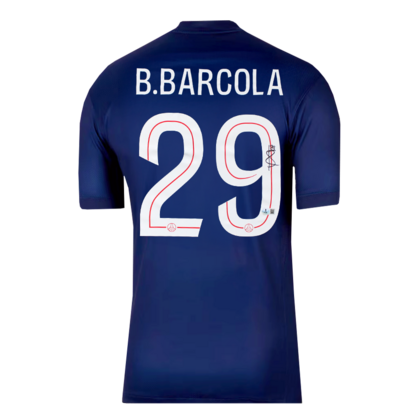 Bradley Barcola gesigneerd Paris Saint-Germain shirt 2025-26