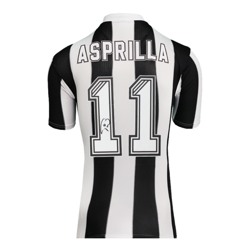 Icons Faustino Asprilla gesigneerd Newcastle United shirt 1995-96