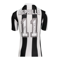 Icons Faustino Asprilla gesigneerd Newcastle United shirt 1995-96