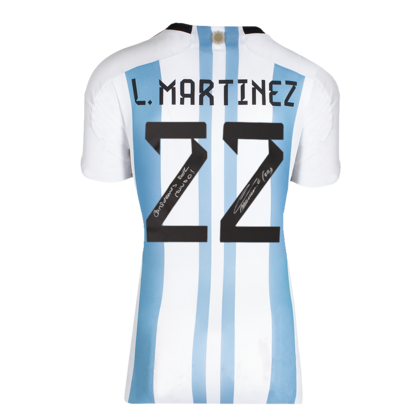 Lautaro Martinez gesigneerd Argentinië shirt 2022