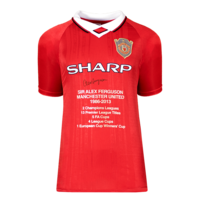 Icons Alex Ferguson gesigneerd Manchester United shirt 1999