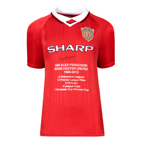 Icons Alex Ferguson gesigneerd Manchester United shirt 1999