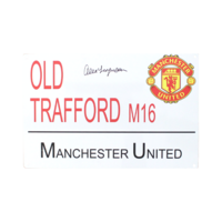 Icons Alex Ferguson gesigneerd Manchester United straatnaambordje