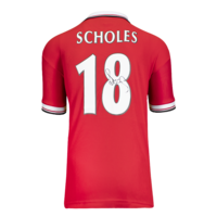 Icons Paul Scholes gesigneerd Manchester United shirt 1999