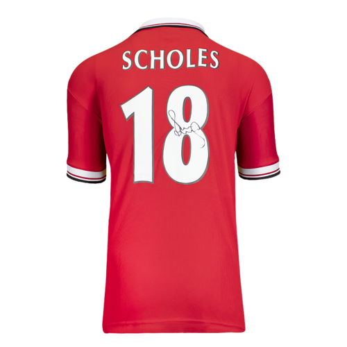 Icons Paul Scholes gesigneerd Manchester United shirt 1999