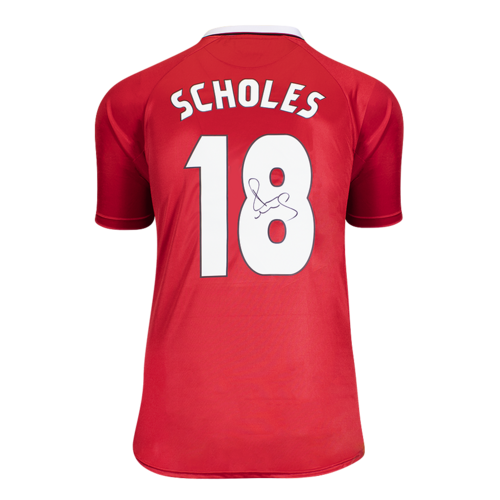 Icons Paul Scholes gesigneerd Manchester United shirt 1999