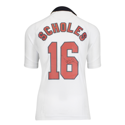 Icons Paul Scholes gesigneerd Engeland shirt 1998