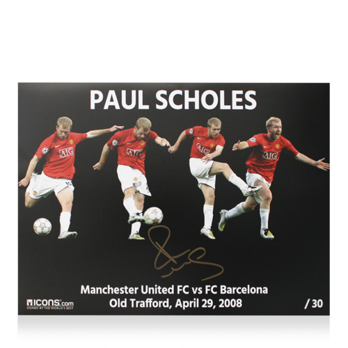 Icons Paul Scholes gesigneerde Manchester United foto