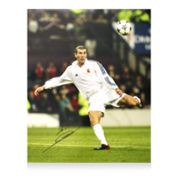 Icons Zinedine Zidane gesigneerde Real Madrid CF foto