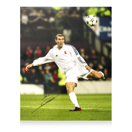 Icons Zinedine Zidane gesigneerde Real Madrid CF foto