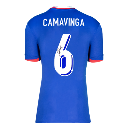 Eduardo Camavinga gesigneerd Frankrijk shirt 2024
