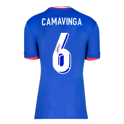 Icons Eduardo Camavinga gesigneerd Frankrijk shirt 2024