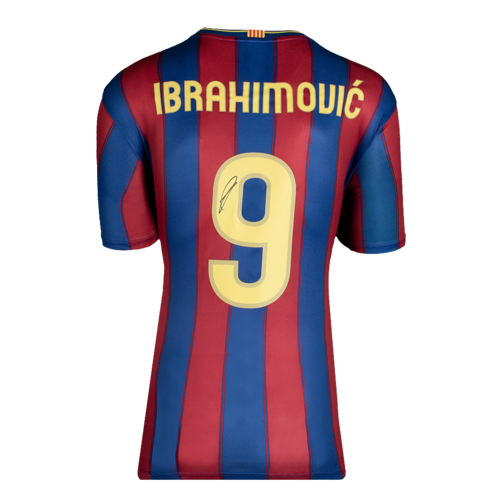 Icons Zlatan Ibrahimovic gesigneerd FC Barcelona shirt 2009-10