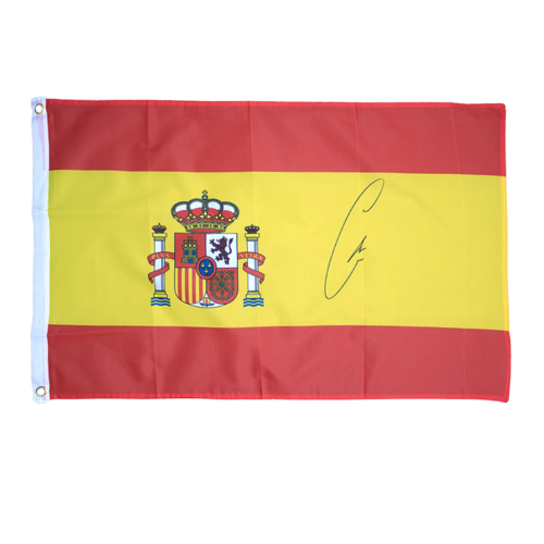 Icons Carlos Alcaraz gesigneerde vlag