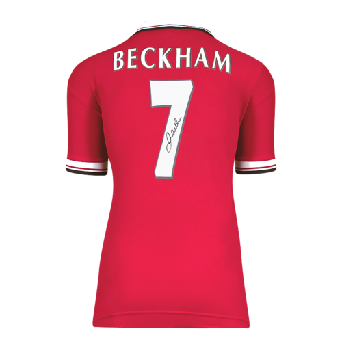 Icons David Beckham gesigneerd Manchester United shirt 1999