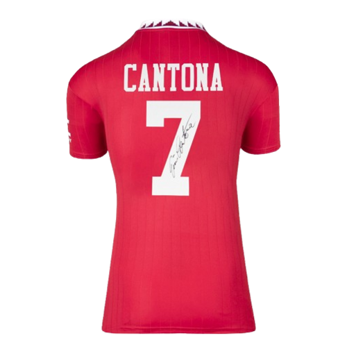 Icons Eric Cantona gesigneerd Manchester United shirt