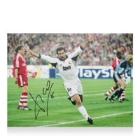 Icons Luis Figo gesigneerde Real Madrid foto