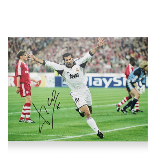 Icons Luis Figo gesigneerde Real Madrid foto