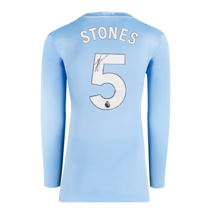 John Stones gesigneerd Manchester City shirt 2023-24