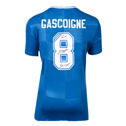 Icons Paul Gascoigne gesigneerd Glasgow Rangers shirt 2016-18