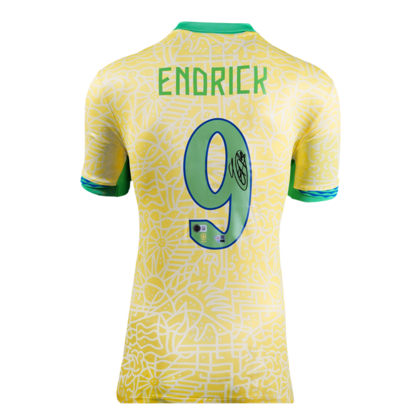 Endrick gesigneerd Brazilië shirt 2024
