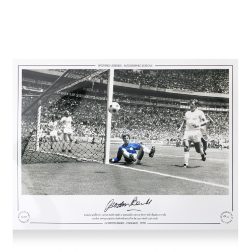Icons Gordon Banks gesigneerde Engeland foto 1970