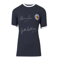 Icons Denis Law gesigneerd Schotland shirt 1967
