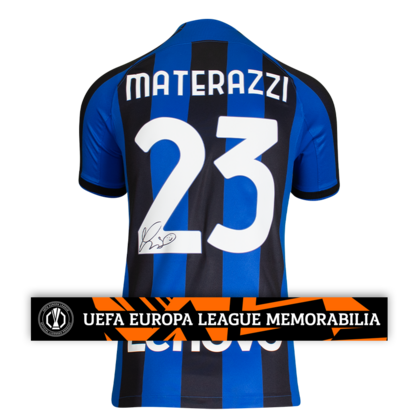 Marco Materazzi gesigneerd Internazionale shirt