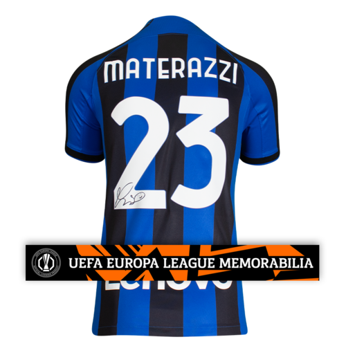 Icons Marco Materazzi gesigneerd Internazionale shirt