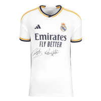 Icons Roberto Carlos en Ronaldo gesigneerd Real Madrid shirt