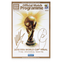 Icons Xavi en David Villa gesigneerd Spanje programmaboekje 2010