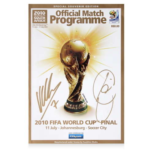 Icons Xavi en David Villa gesigneerd Spanje programmaboekje 2010