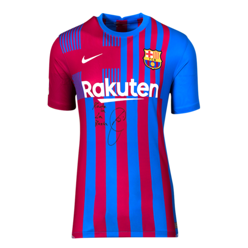 Icons Xavi gesigneerd FC Barcelona shirt 2021-22