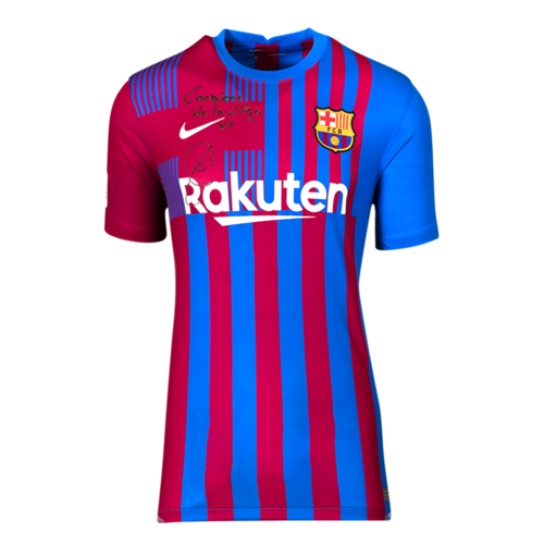 Icons Xavi gesigneerd FC Barcelona shirt 2021-22