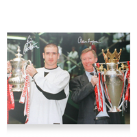 Icons Eric Cantona en Alex Ferguson gesigneerde Manchester United foto 1996