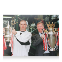 Icons Eric Cantona en Alex Ferguson gesigneerde Manchester United foto 1996