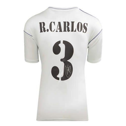 Icons Roberto Carlos gesigneerd Real Madrid shirt