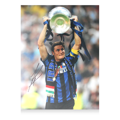 Icons Javier Zanetti gesigneerde Internazionale foto