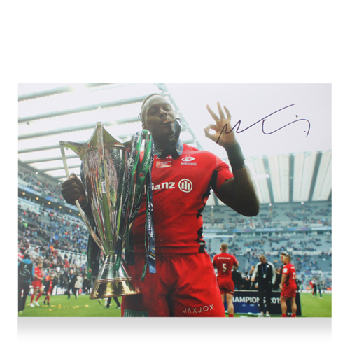 Icons Maro Itoje gesigneerde Saracens foto 2019