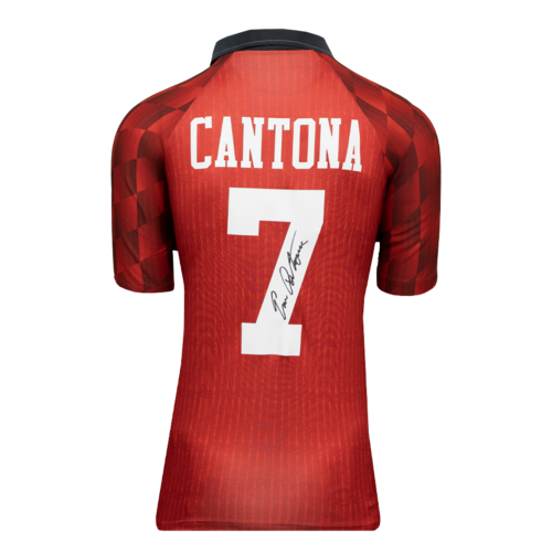 Icons Eric Cantona gesigneerd Manchester United shirt 1996-98