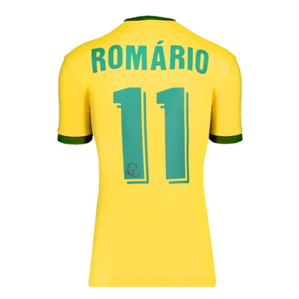 Romario gesigneerd Brazilië retro shirt 1970